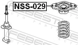 NSS029 Febest Опора амортизатора