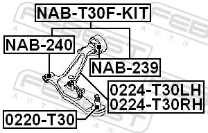 NABT30FKIT Febest Сайлентблок переднього нижнього важеля