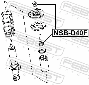 NSBD40F Febest Втулка штоку переднього амортизатора