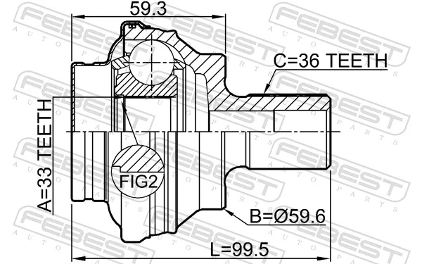 2310CCR Febest ШРКШ зовнішній задній