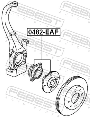 0482EAF Febest Підшипник маточини передньої
