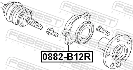 0882B12R Febest Підшипник ступиці задньої