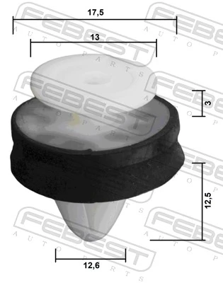 88570213 Febest Пістон (кліп) кріплення обшивки дверей