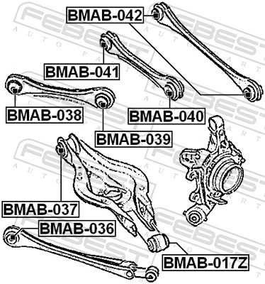 BMAB036 Febest Сайлентблок задньої підвіски