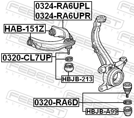 HAB151Z Febest Сайлентблок переднього верхнього важеля