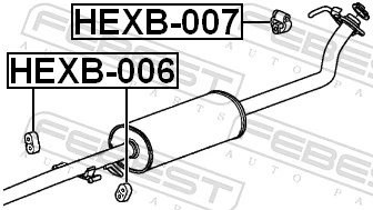 HEXB007 Febest Кронштейн кріплення глушника