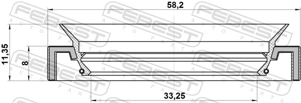 95HAS35580811R Febest Сальник півосі переднього моста, правої