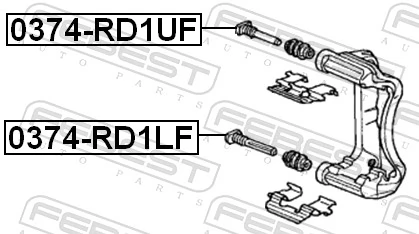 0374RD1LF Febest Напрямна супорта переднього, нижня