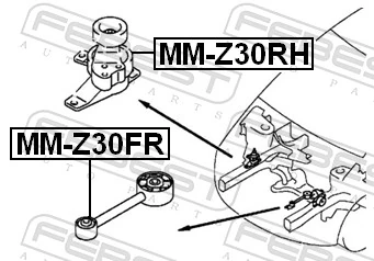 MMZ30FR Febest Подушка (опора) двигуна, ліва нижня