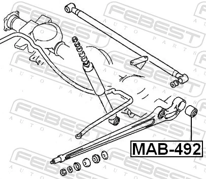 MAB492 Febest Сайлентблоки поздовжніх важелів задньої підвіски