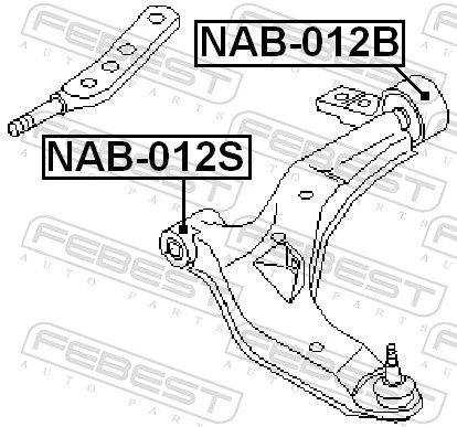 NAB012B Febest Сайлентблок переднього нижнього важеля