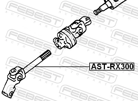 ASTRX300 Febest Вал рульової колонки, нижній