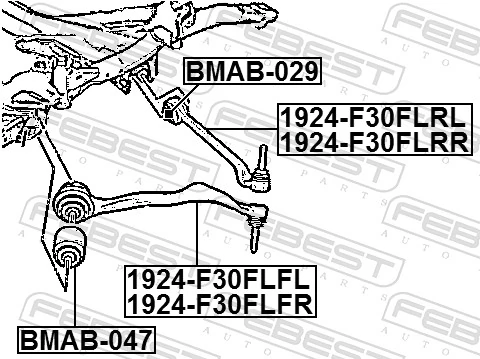 BMAB047 Febest Сайлентблок переднього нижнього важеля