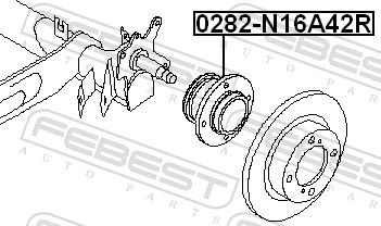0282N16A42R Febest Маточина задня
