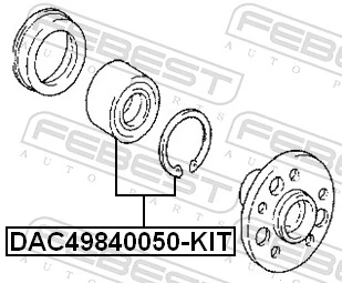DAC49840050KIT Febest Підшипник ступиці задньої
