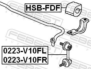 HSBFDF Febest Втулка стабілізатора переднього