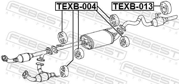 TEXB004 Febest Кронштейн кріплення глушника