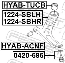 1224SBLH Febest Поперечний важіль