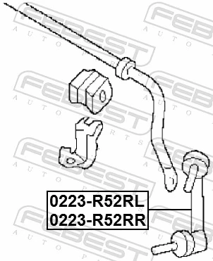 0223R52RL Febest Стійка стабілізатора задня