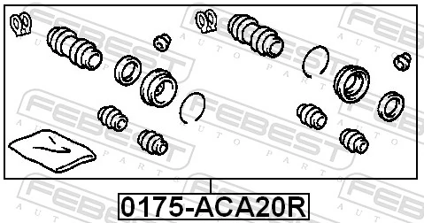 0175ACA20R Febest Ремкомплект заднього гальмівного супорта