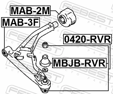 MAB2M Febest Сайлентблок переднього нижнього важеля