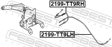 2199TT9RH Febest Трос ручного гальма задній, правий