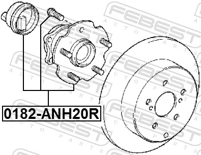 0182ANH20R Febest Маточина задня