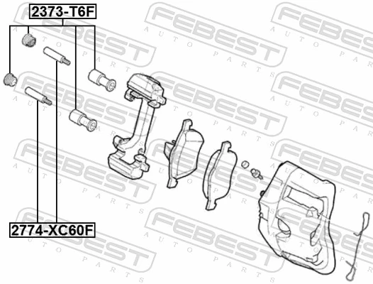 2774XC60F Febest Втулка напрямна гальмівного супорта