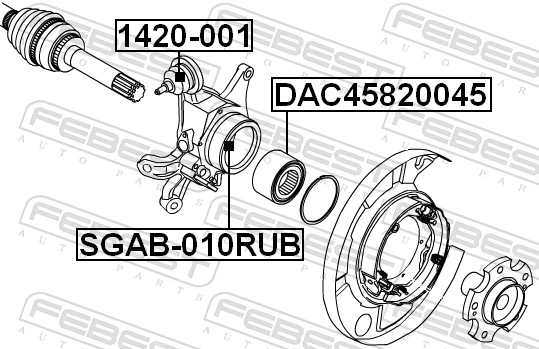 SGAB010RUB Febest Сайлентблок заднього кулака