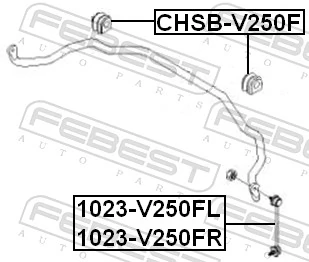 1023V250FL Febest Стійка стабілізатора, переднього, ліва