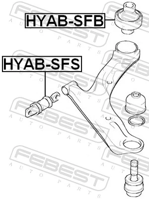 HYABSFS Febest Сайлентблок переднього нижнього важеля