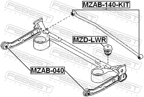 MZAB140KIT Febest Розтяжка задньої підвіски