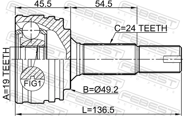 ШРУС зовнішній Posterparts BB6243