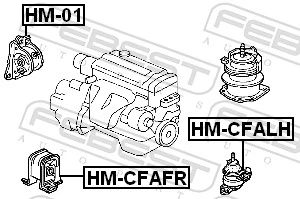 HMCFAFR Febest Подушка передньої опори двигуна