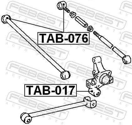 TAB076 Febest Сайлентблок тяги поперечної, задньої підвіски