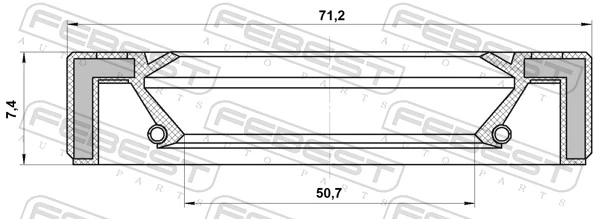 95GAS52710707R Febest Сальник роздавальної коробки, передній, вихідний