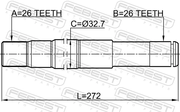 1412REXRH Febest Привід передній правий