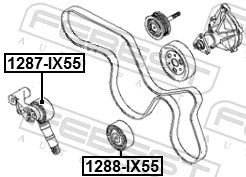 1287IX55 Febest Натяжна планка поліклинового ременя