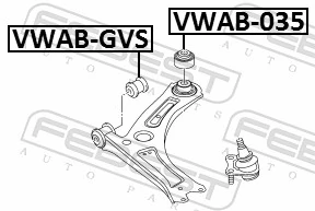 VWAB035 Febest Сайлентблок переднього нижнього важеля