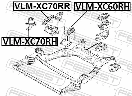 VLMXC70RH Febest Подушка передньої опори двигуна