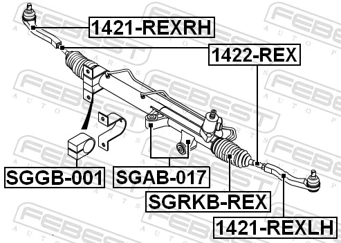 SGAB017 Febest Сайлентблок кріплення рульової рейки