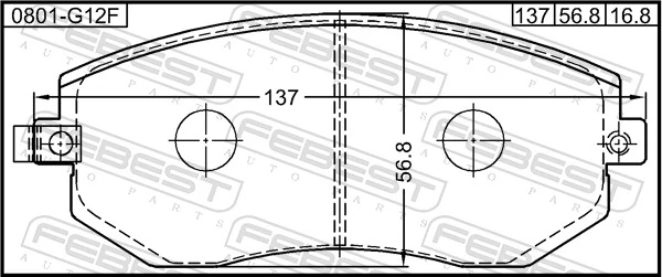 0801G12F Febest Передні гальмівні колодки