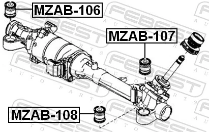 MZAB108 Febest Сайлентблок кріплення рульової рейки