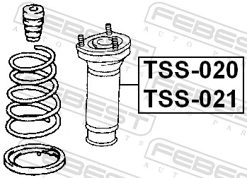 TSS021 Febest Опора амортизатора заднього, лівого