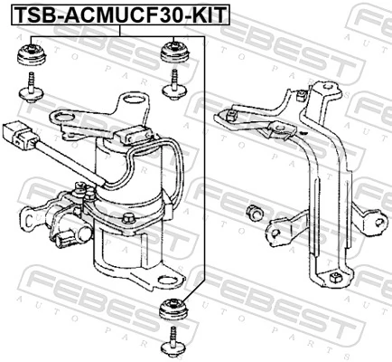 TSBACMUCF30KIT Febest Подушка компресора амортизаторів