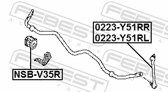 0223Y51RL Febest Стійка стабілізатора задня