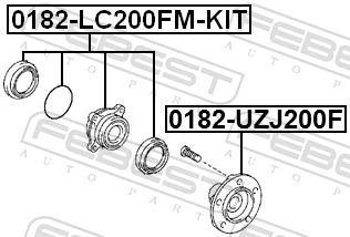 0182LC200FMKIT Febest Підшипник маточини передньої