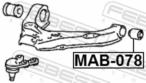 MAB078 Febest Сайлентблок переднього нижнього важеля