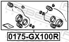 0175GX100R Febest Ремкомплект заднього гальмівного супорта