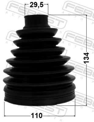 0117PUCK50 Febest Пильник ШРУСа зовнішній, передній піввісі